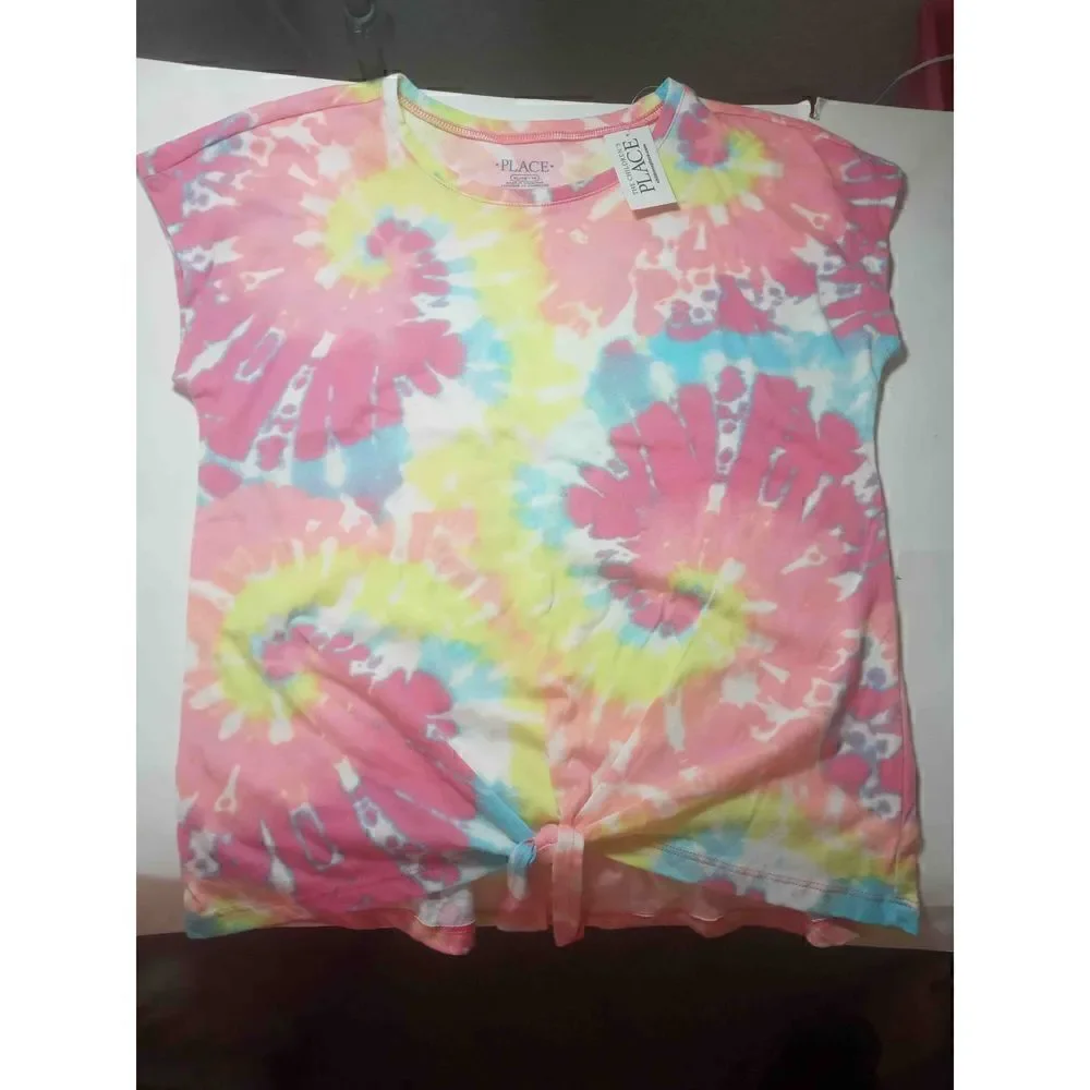 The Children's Place NWT Girls Bright Color Tye Dye Sleeveless Shirt-XL/TG 14